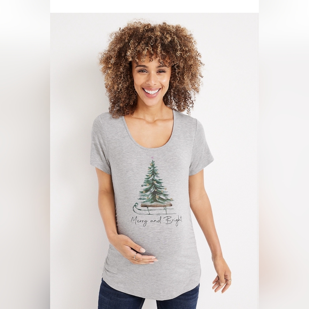 Merry and Bright Maternity shirt
